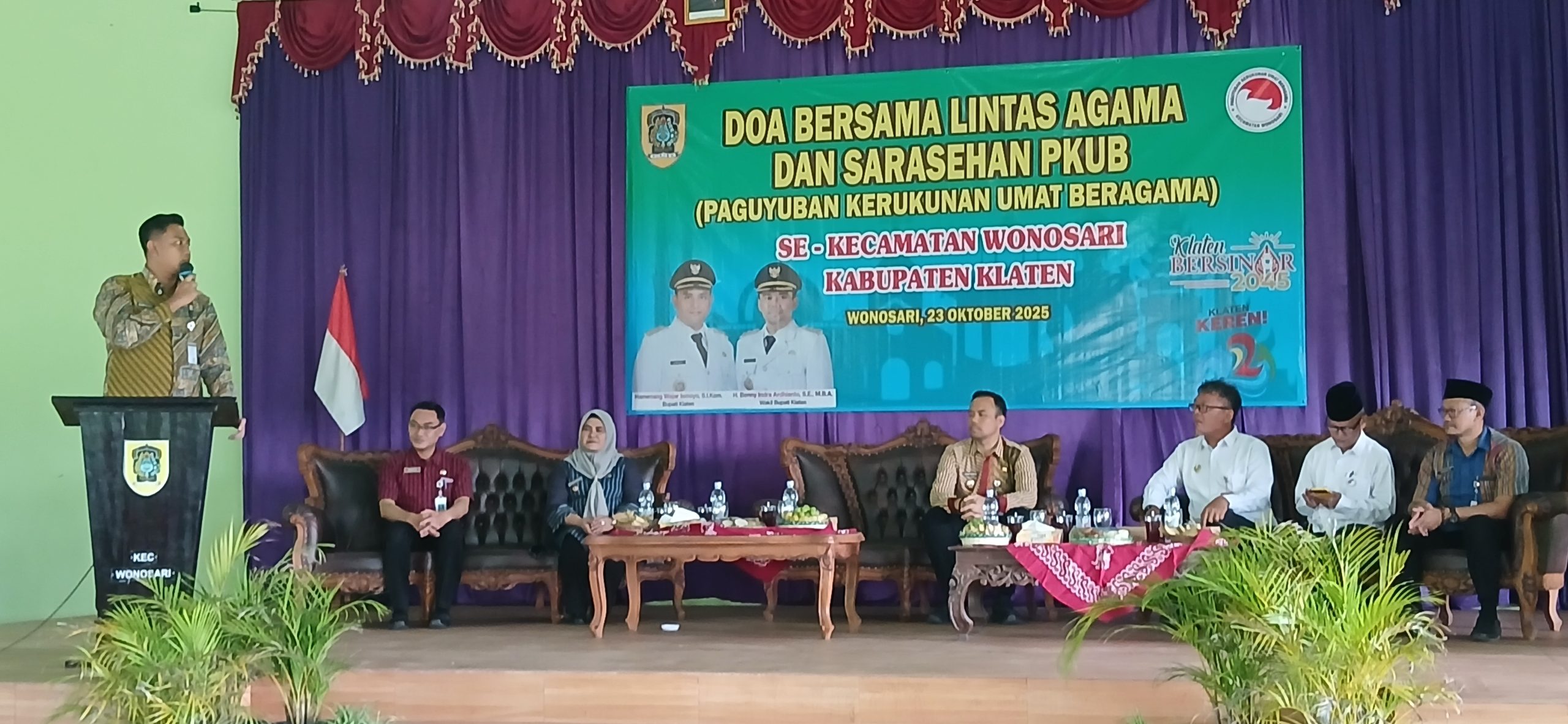 Doa Bersama dan Sarasehan Tokoh Lintas Agama di Kecamatan Wonosari Dihadiri Bupati dan Wabup Klaten
